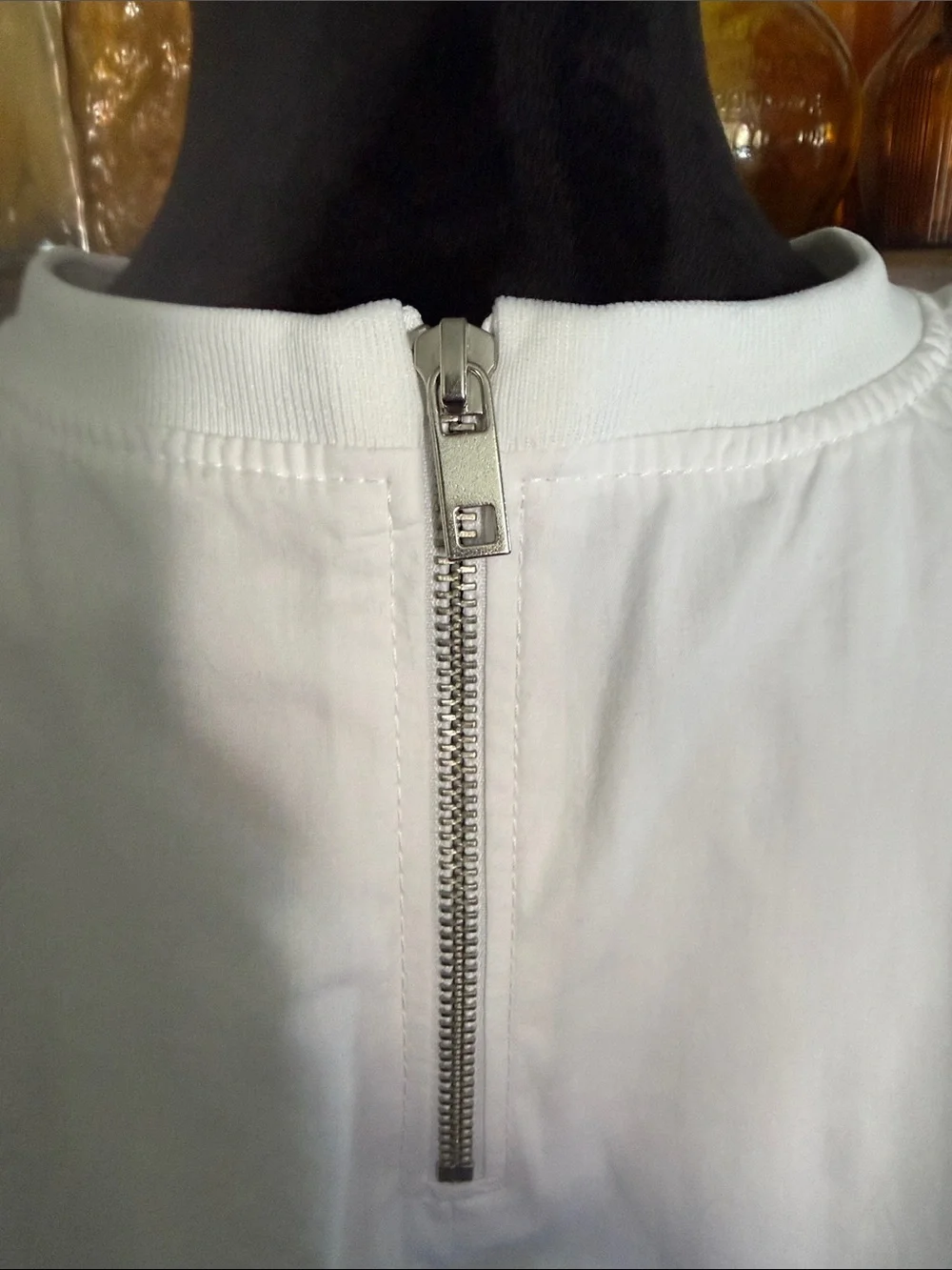 Zara White Puffed Hem Crop Top